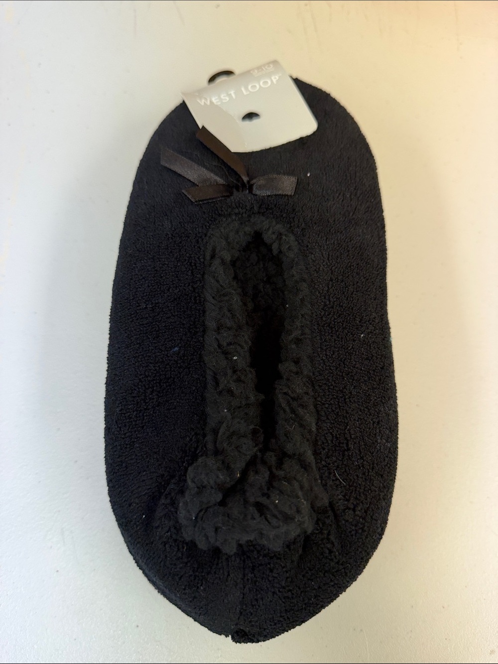 west loop Black Kids Slip-On Cozy Bow Slipper